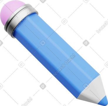 연필, 파란색 필기구, 지우개 팁 디자인 PNG, SVG