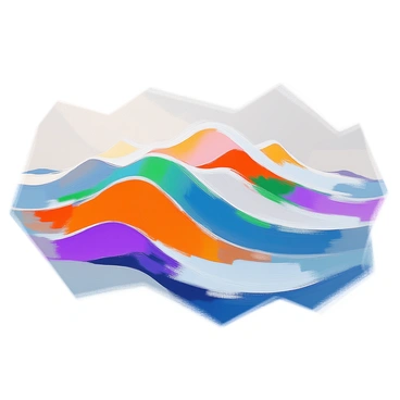 A series of flowing waves in vibrant colors, including shades of blue, green, orange, and purple, create a dynamic and harmonious pattern across the page. The waves undulate gently, forming a rhythmic composition that captivates the viewer's attention. Each wave varies in width and height, creating a sense of movement and fluidity. The colors blend seamlessly into one another, enhancing the overall visual impact of the design.