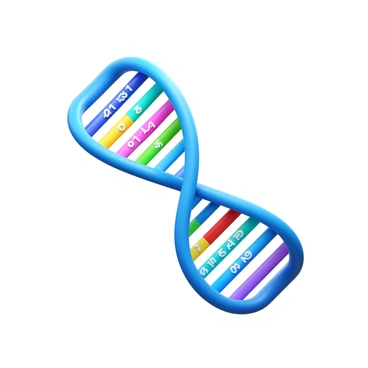 An mRNA strand in a helical structure, with colorful binary digits represented as vibrant numbers flowing along its length. Each binary digit is depicted in different bright colors, creating a rainbow effect across the strand. The background is a soft gradient that enhances the visual impact of the mRNA and the binary digits. The mRNA is clearly visible, showcasing its intricate details and the colorful sequence that symbolizes genetic information.