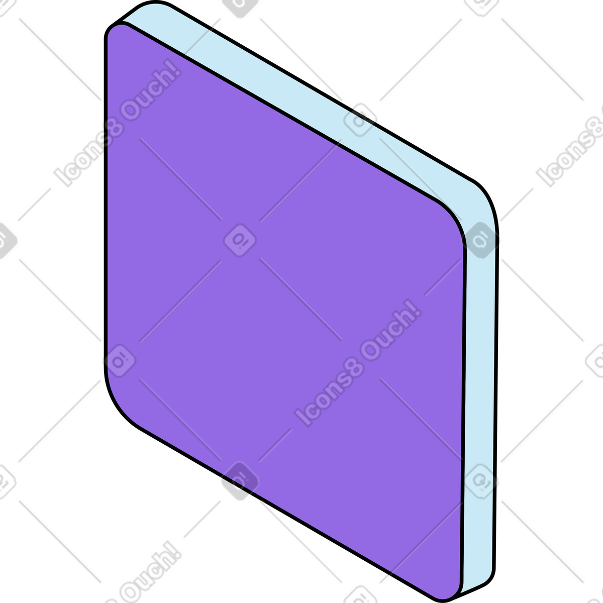 Square button illustration in Project style download in PNG, SVG