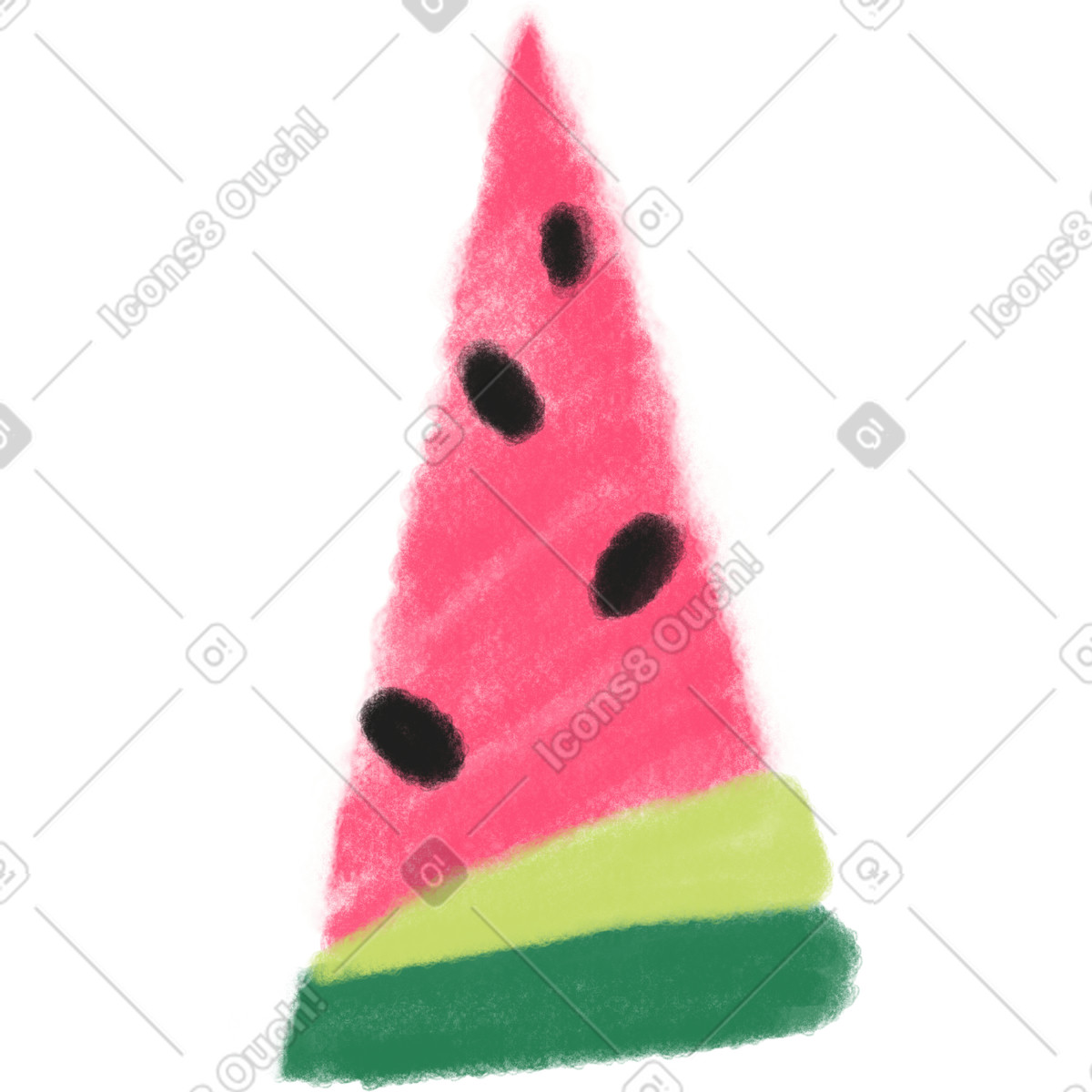 Doodle 스타일의 Piece of watermelon 일러스트레이션 PNG, SVG 다운로드