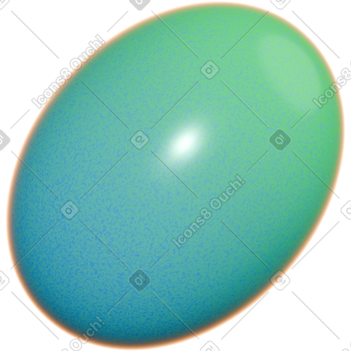 Uovo verde illustrazione in stile 3D Holidays scarica in PNG, SVG