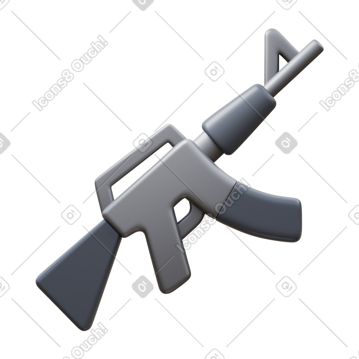 Assault rifle illustrazione in stile 3D Fluency scarica in PNG, SVG