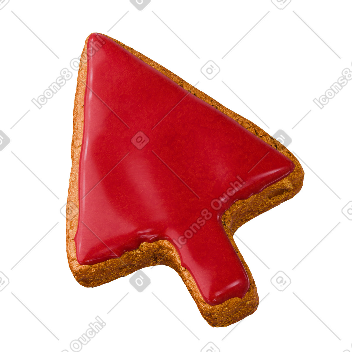 Cursor cookie with red glaze-Illustration im 3D Stickle-Stil als Download in PNG, SVG