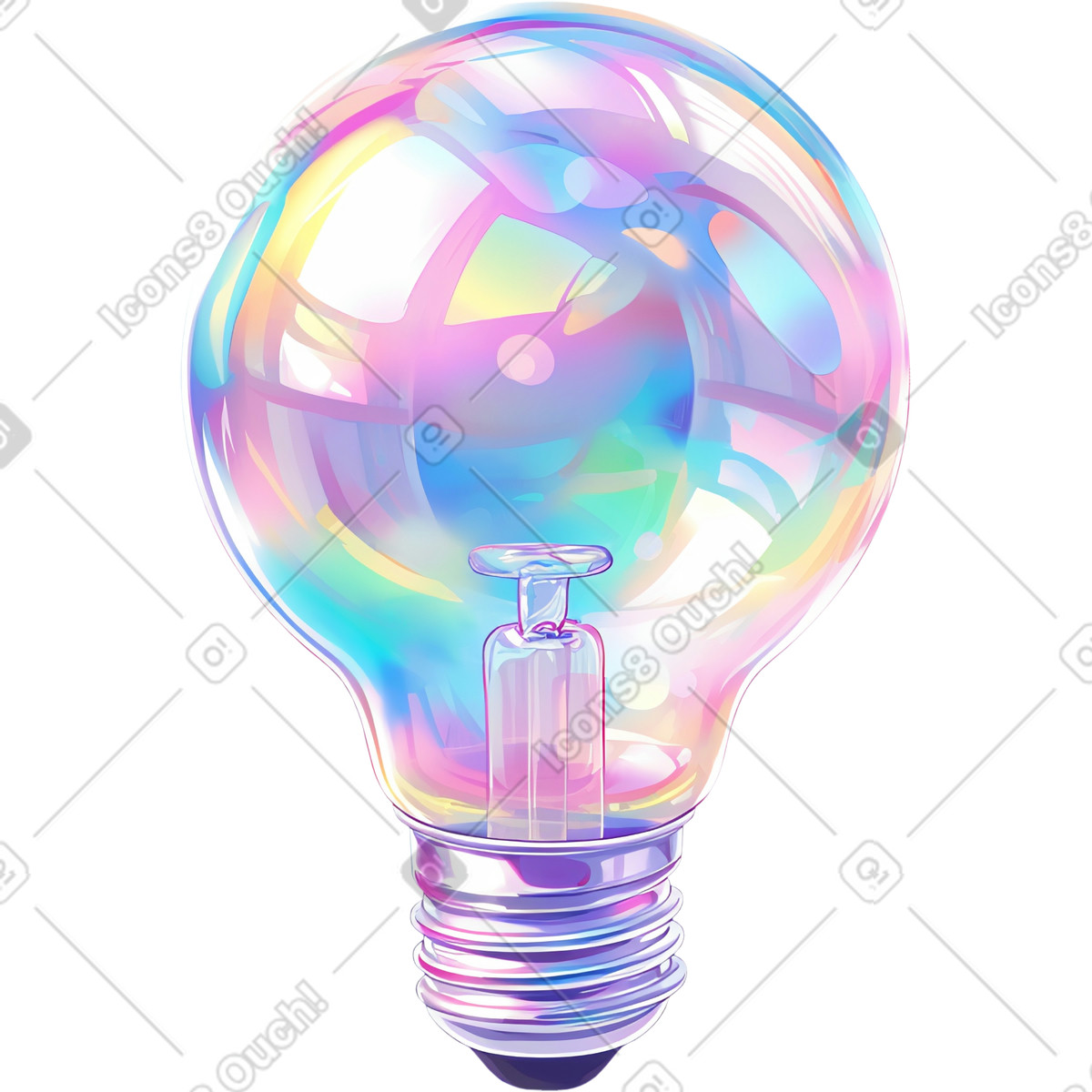 Light bulb illustration in Glazy style download in PNG, SVG