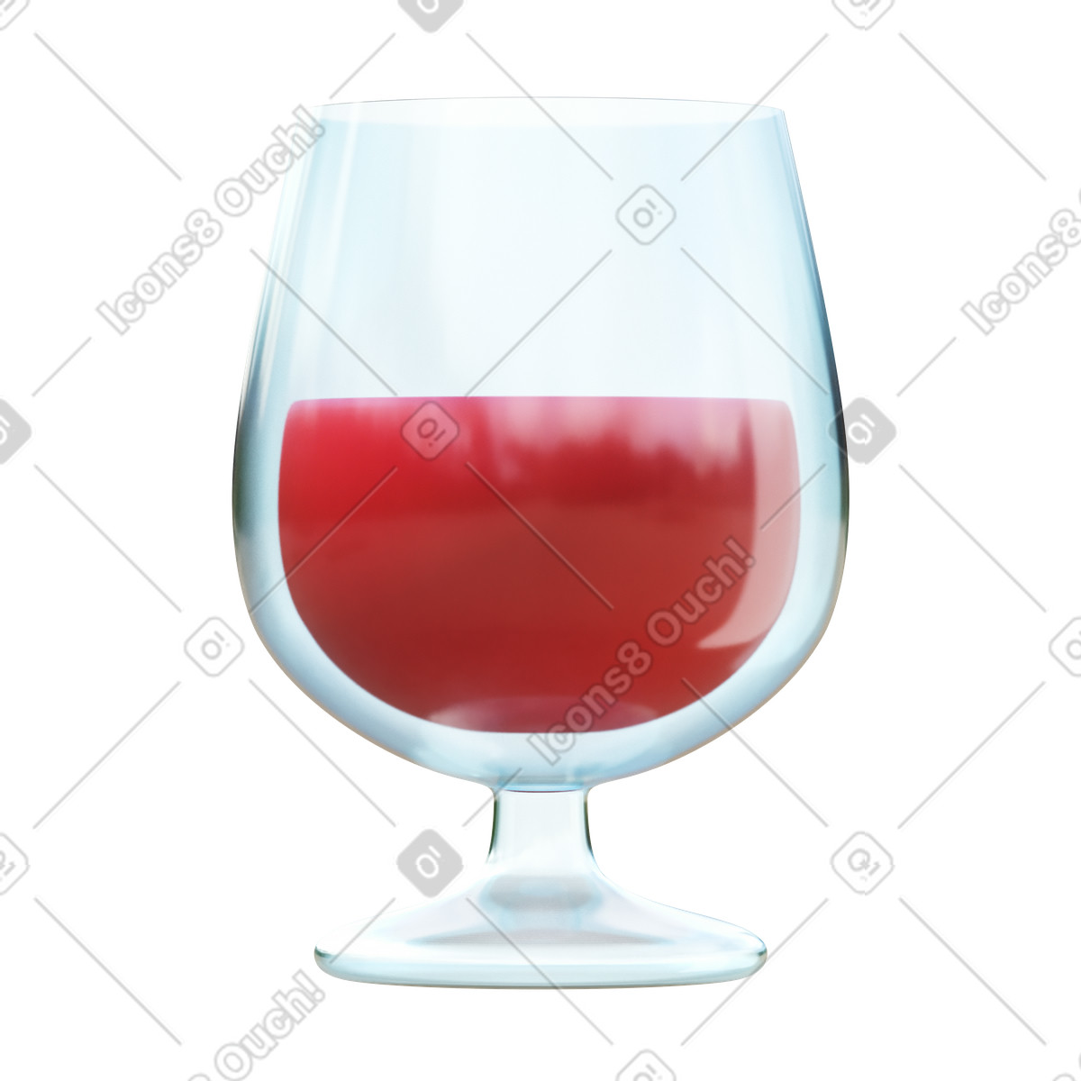 Bicchiere di vino illustrazione in stile 3D Fluency scarica in PNG, SVG