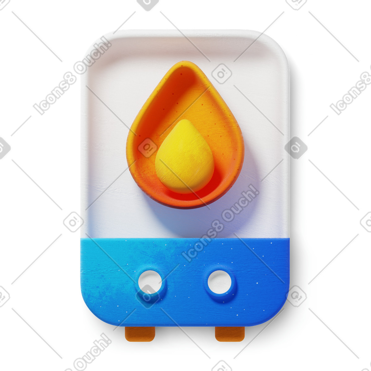 3D Microsoft Fluent illustration 스타일의 Heating appliance for gas powered residential water boiler 일러스트레이션 PNG, SVG 다운로드