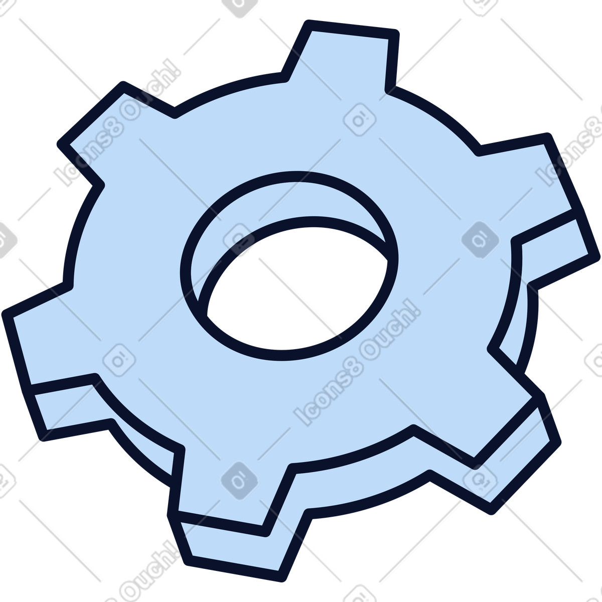 Ilustração de Engrenagem em no estilo Flexy para baixar em PNG, SVG