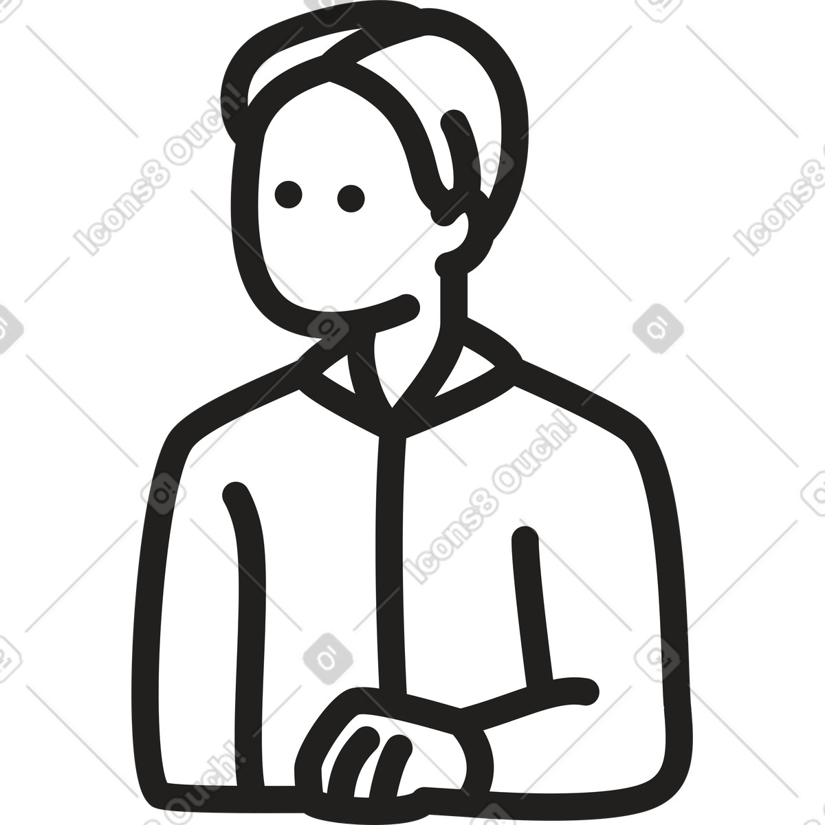 Man illustration in Little style download in PNG, SVG