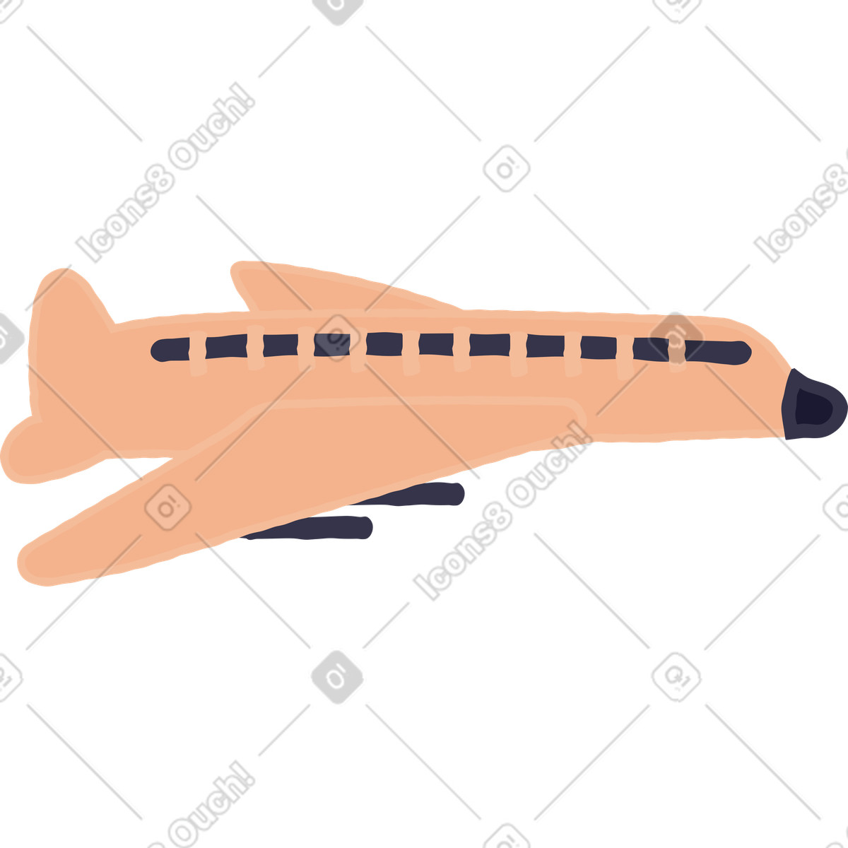 Иллюстрация Самолет в стиле Stripy — скачать в форматах PNG, SVG