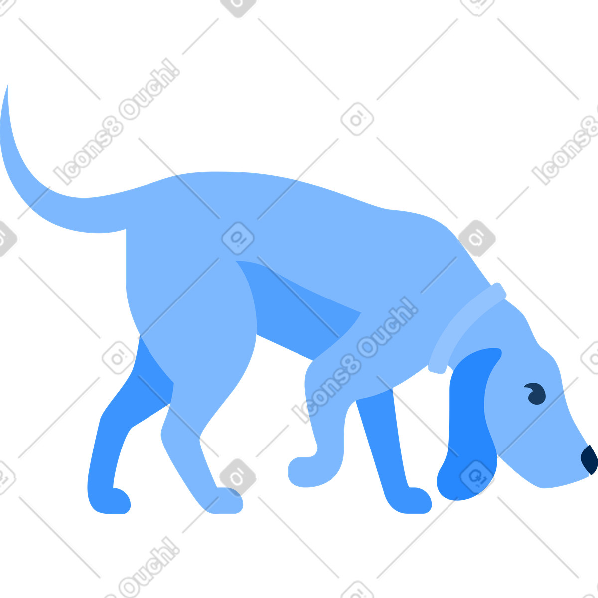 Dog animated illustration in Urban style download in GIF, Lottie (JSON), AE