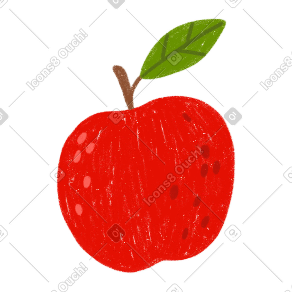 Apple illustration in Cozy style download in PNG, SVG