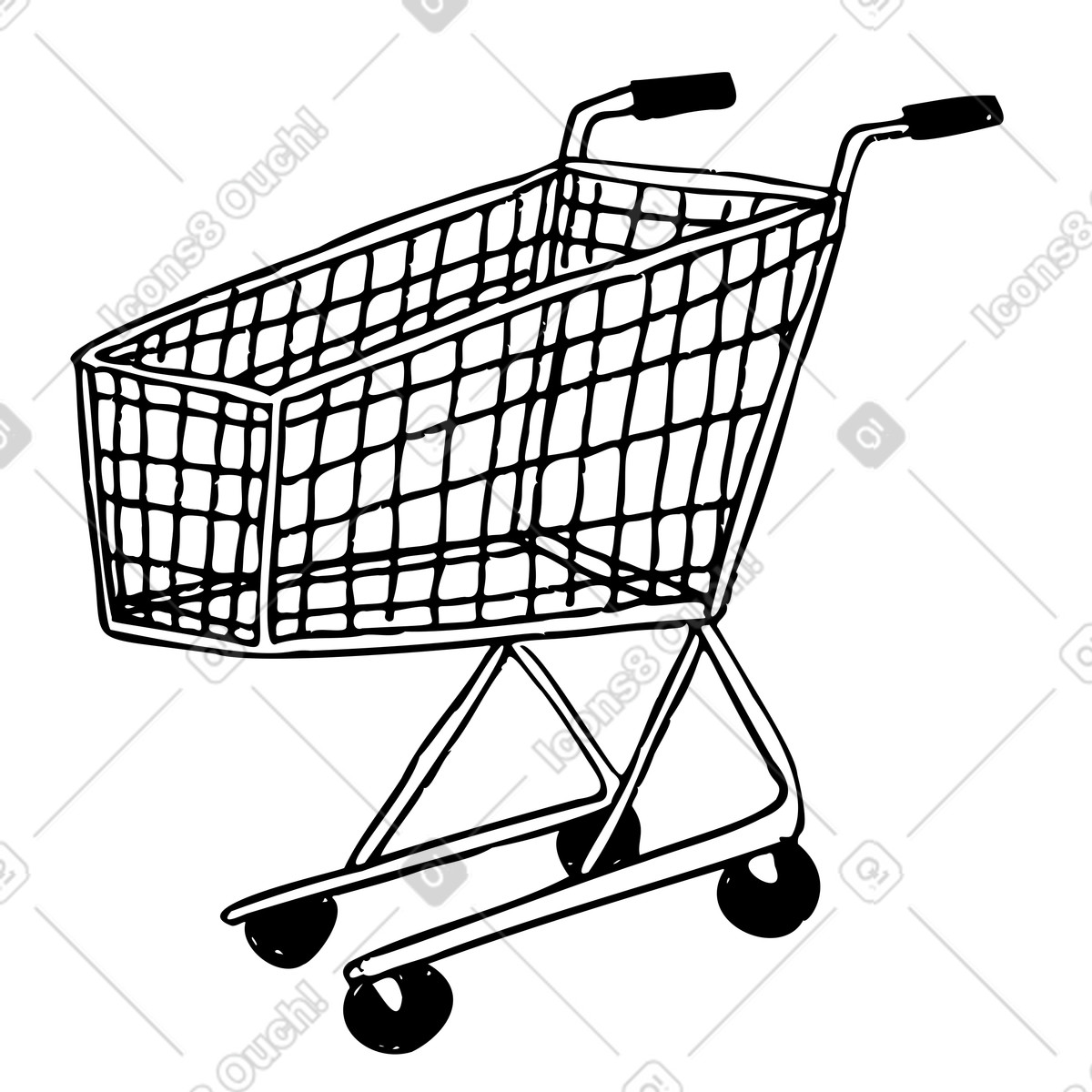 Carrello della spesa illustrazione in stile Marks scarica in PNG, SVG