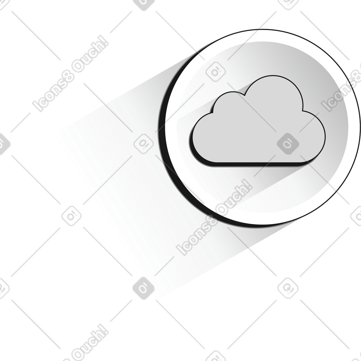 Ilustração de Cloud storage symbol for online data backup and synchronization services em no estilo Futuristic para baixar em PNG, SVG