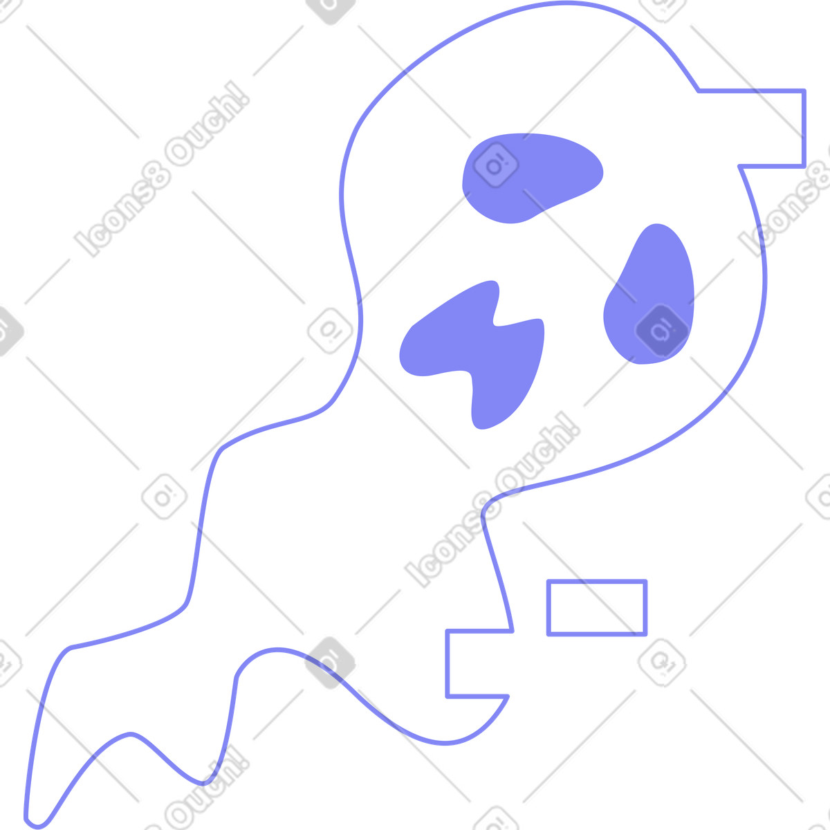 下载 Glow 风格的 有故障的白色幽灵 插画，支持 PNG、SVG 格式