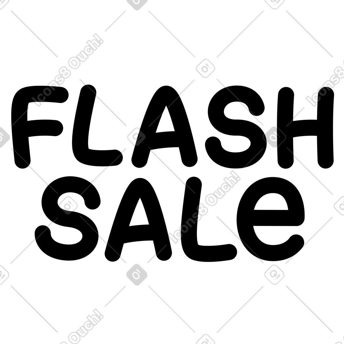Ilustración Venta flash de letras en estilo Jelly a descargar en PNG y SVG