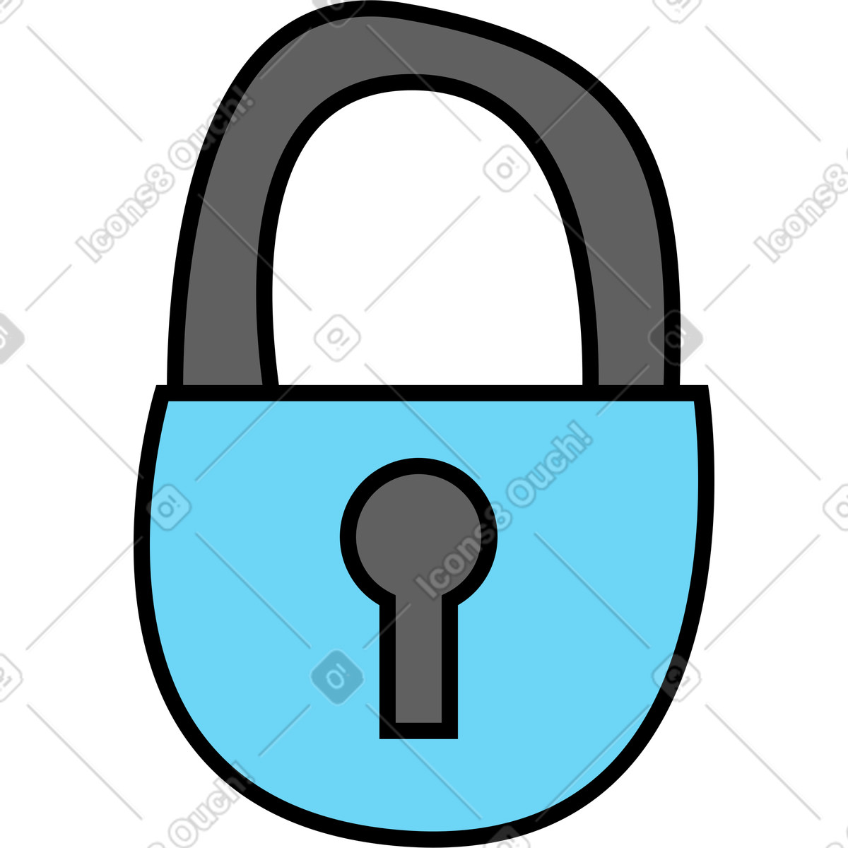 Ilustración Lock with a keyhole en estilo Wiggle descargar en PNG y SVG