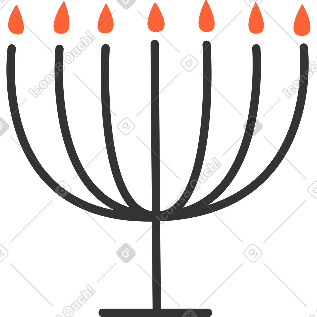 Menorah illustration in Crayon style download in PNG, SVG