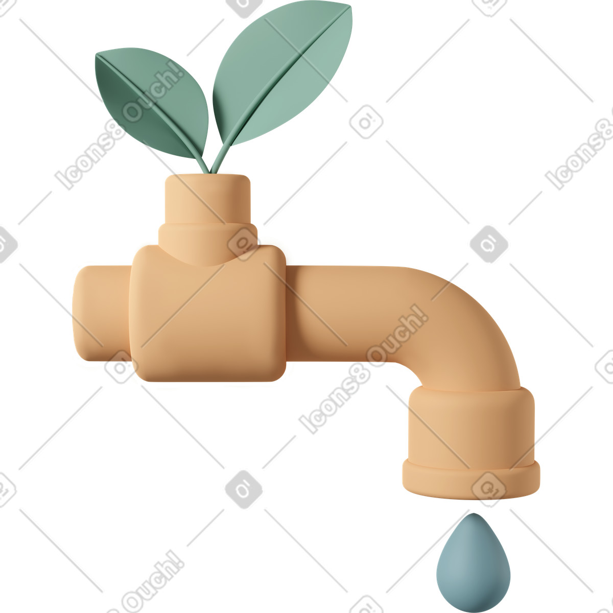 Иллюстрация Ecology water в стиле 3D Casual life — скачать в форматах PNG, SVG