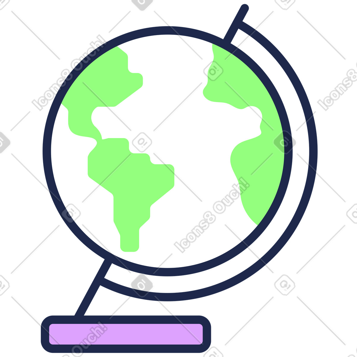 Globe illustration representing diverse geographic features in high-quality clipart