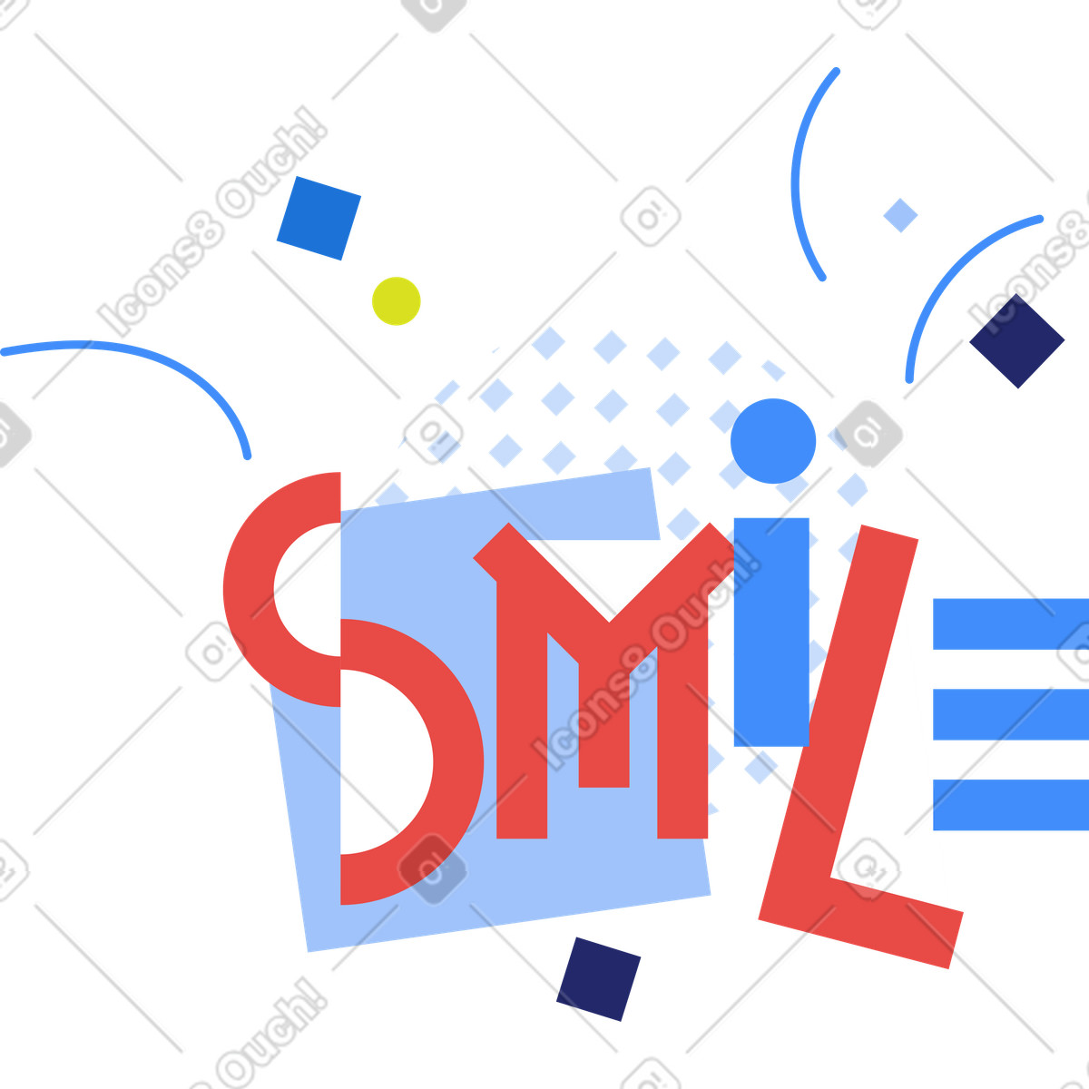 Lächeln-Illustration im Clip-Stil als Download in PNG, SVG