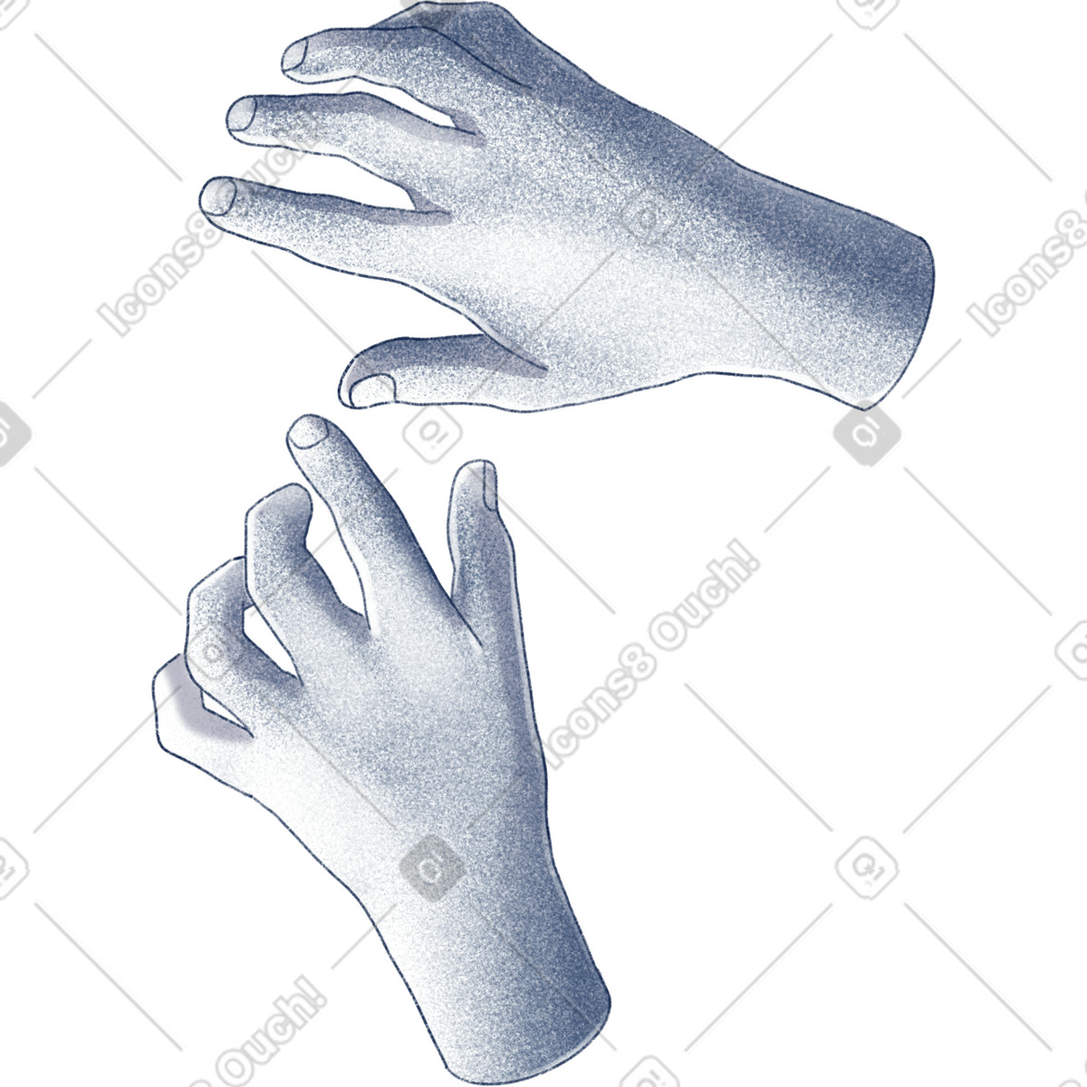 Realistic hands illustration in Haze style download in PNG, SVG