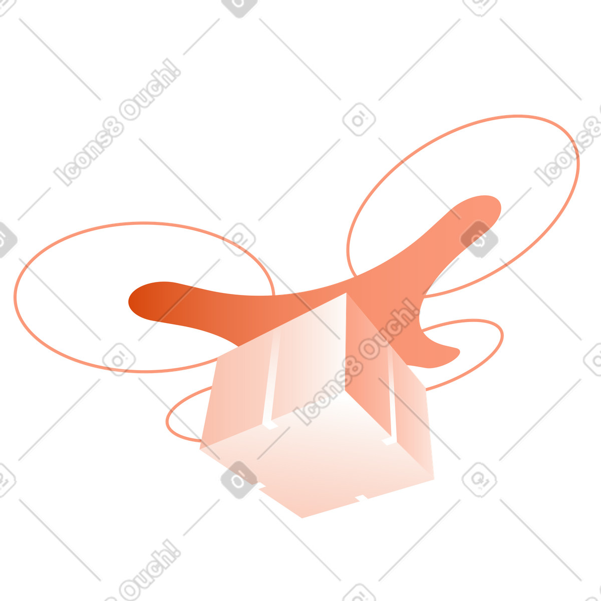 Ilustração de Drone com vista inferior do pacote em no estilo Orange para baixar em PNG, SVG