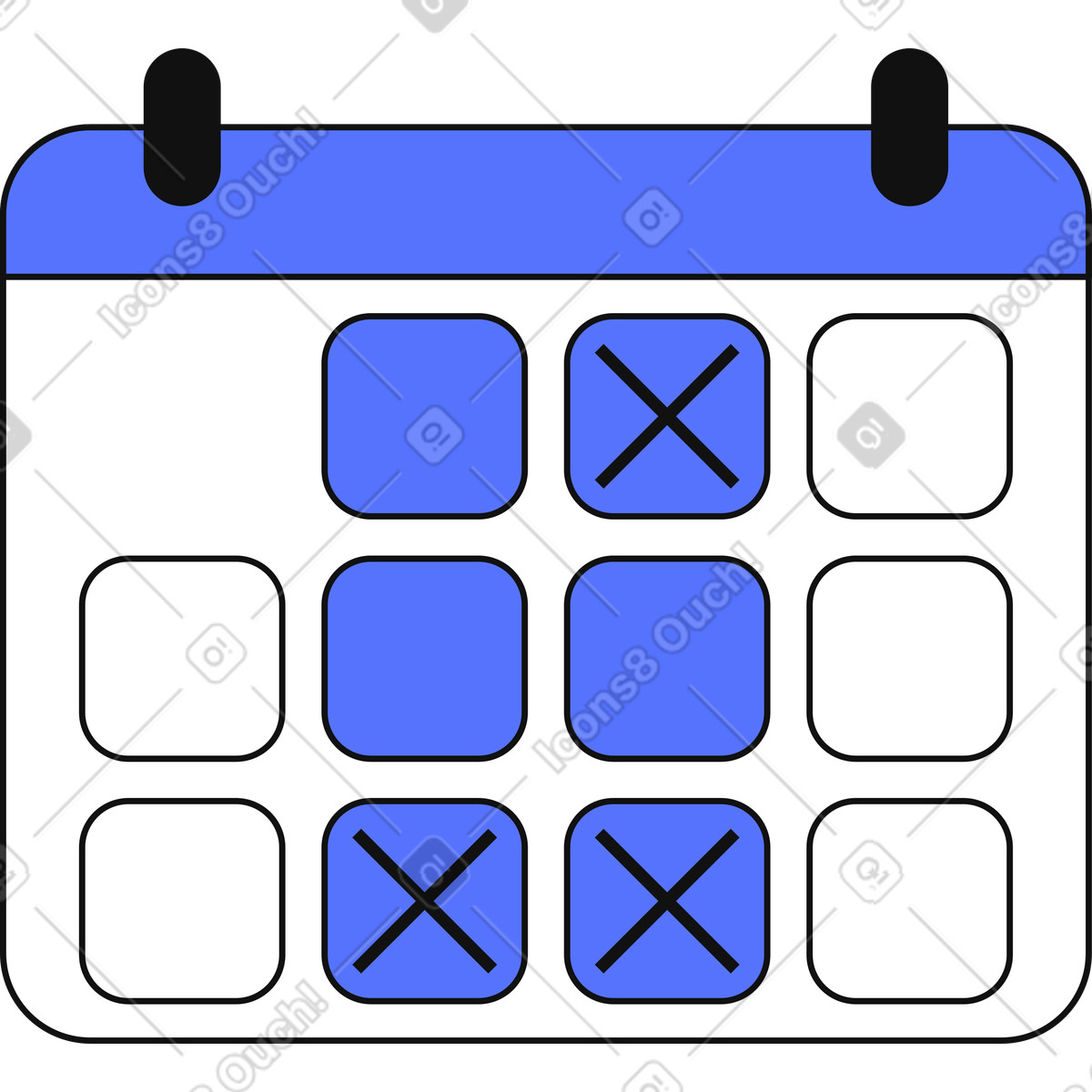 Ilustração de Calendar with marked days for upcoming events and deadlines em no estilo Main para baixar em PNG, SVG
