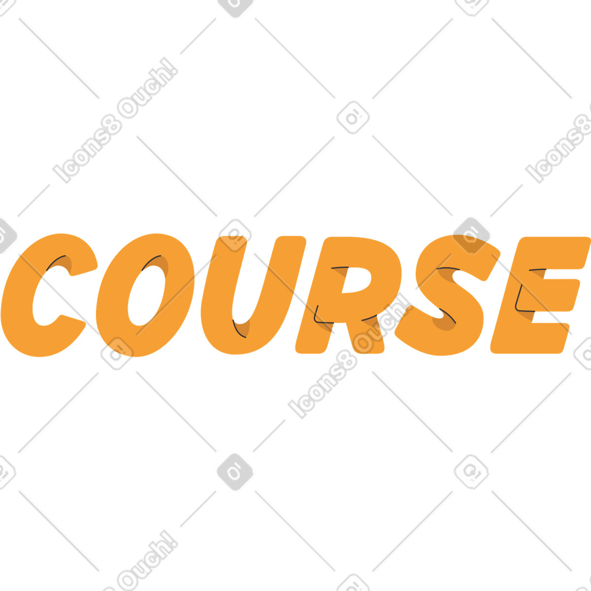 Dizzy スタイルの Lettering orange course のイラストをPNG、SVG形式でダウンロード
