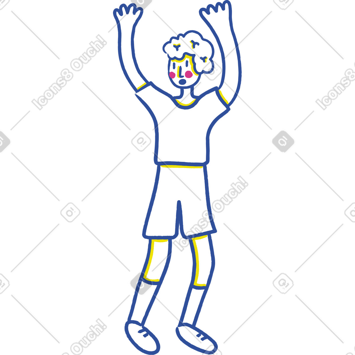 Excited man illustration in Lime style download in PNG, SVG