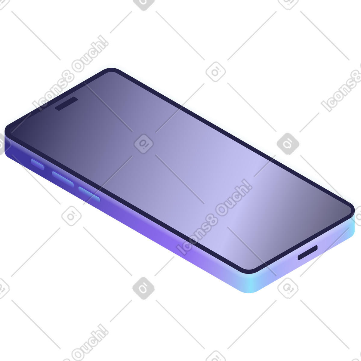 Ilustração de Celular em no estilo Isotech para baixar em PNG, SVG