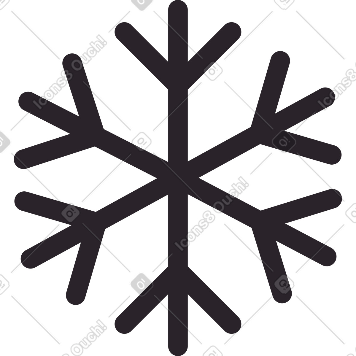 Schwarze schneeflocke-Illustration im Eastwood-Stil als Download in PNG, SVG