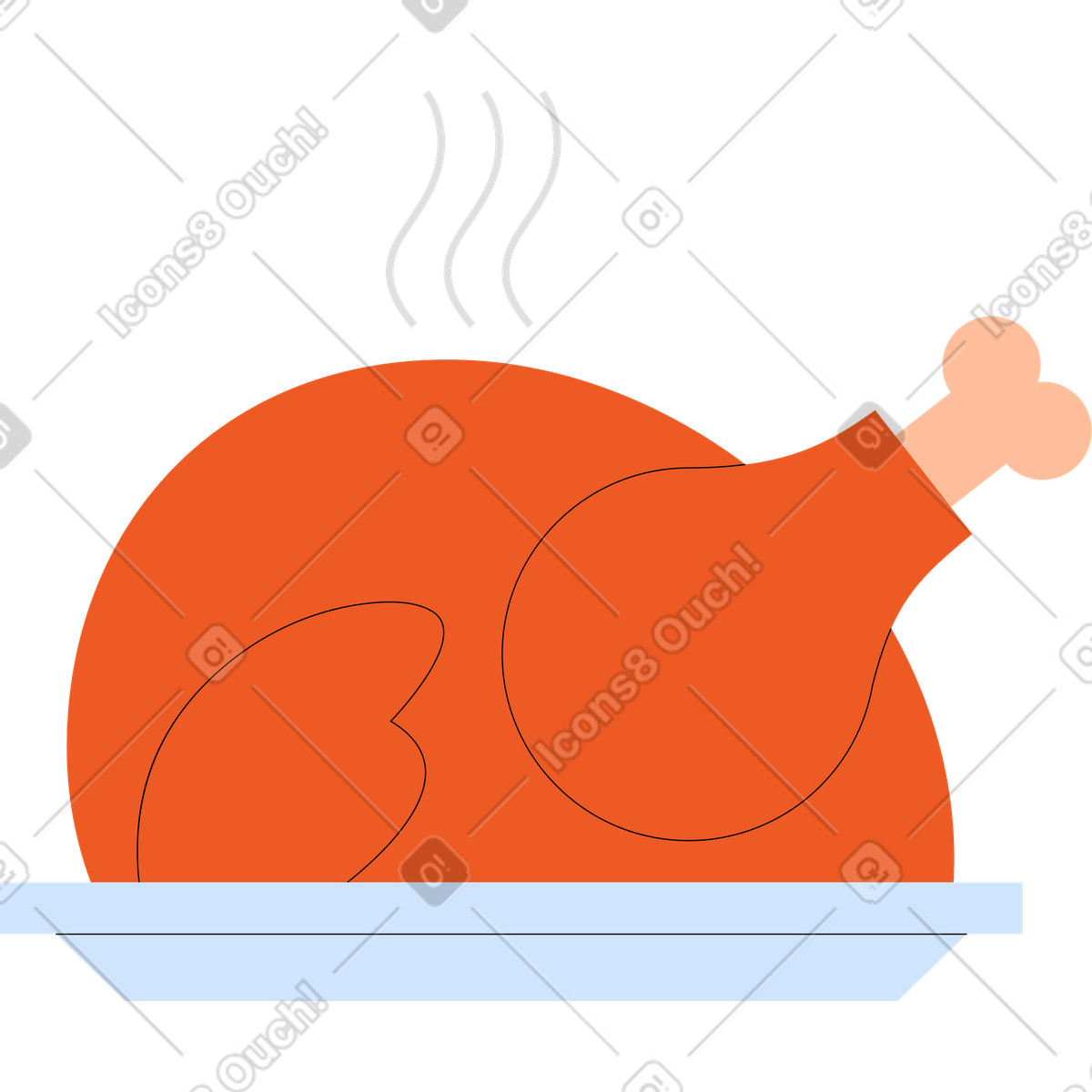 Tacchino illustrazione in stile Tiny scarica in PNG, SVG