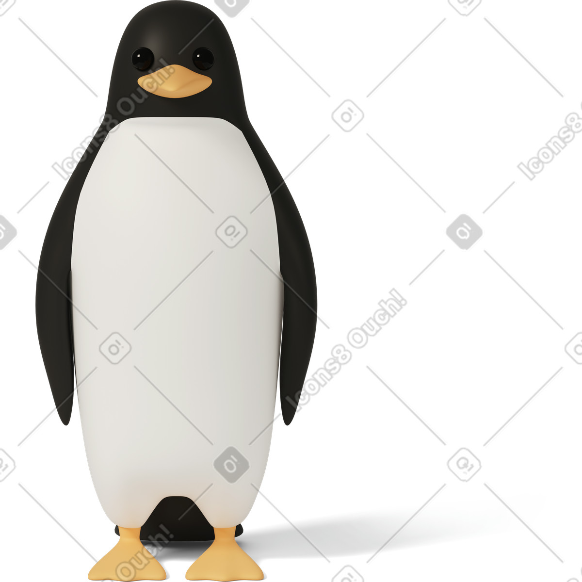 Illustration Big penguin dans le style 3D Casual life à télécharger aux formats PNG, SVG
