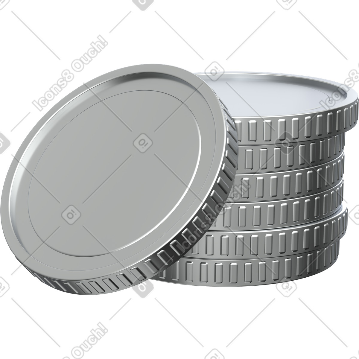 Illustration Pile de pièces dans le style 3D Enterprise à télécharger aux formats PNG, SVG