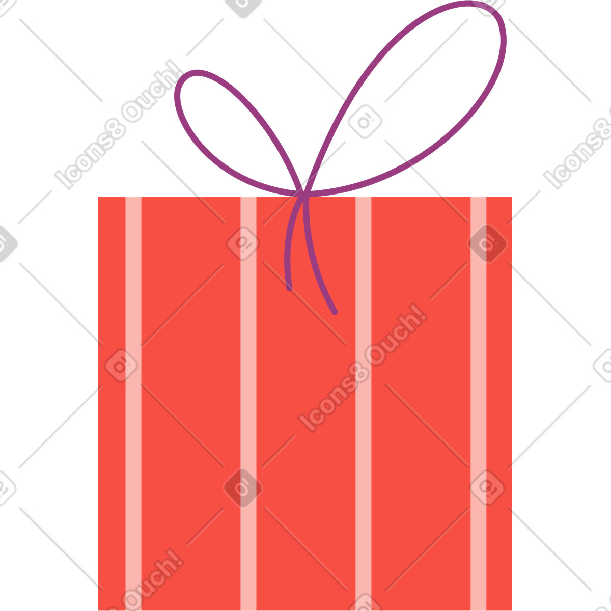 Striped gift animated illustration in Sammy style download in GIF, Lottie (JSON), AE