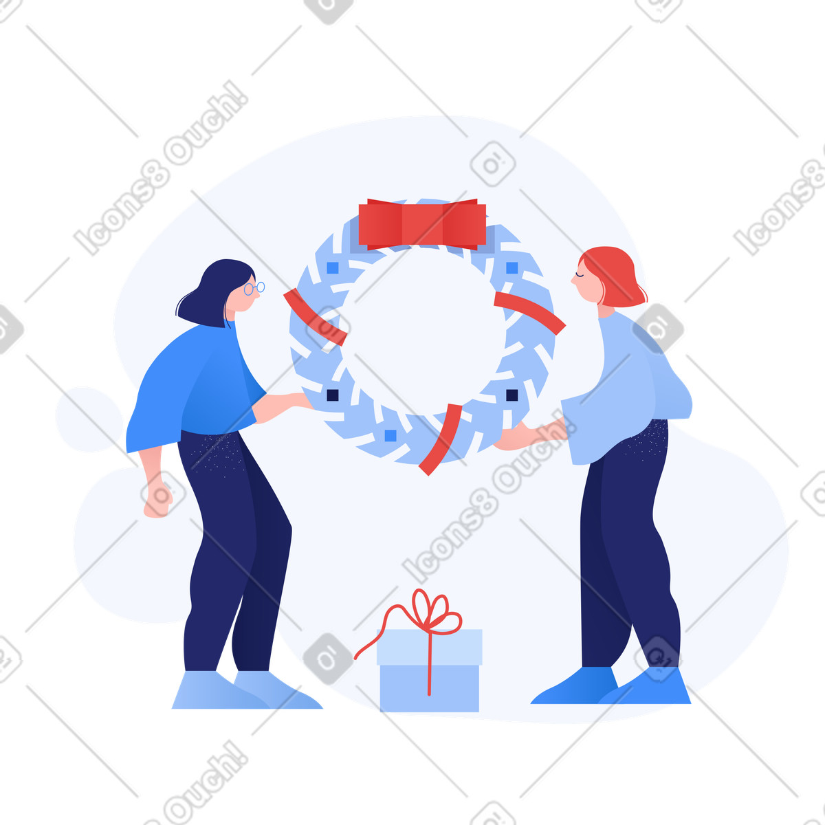 下载 Clip 风格的 圣诞节装饰 插画，支持 PNG、SVG 格式
