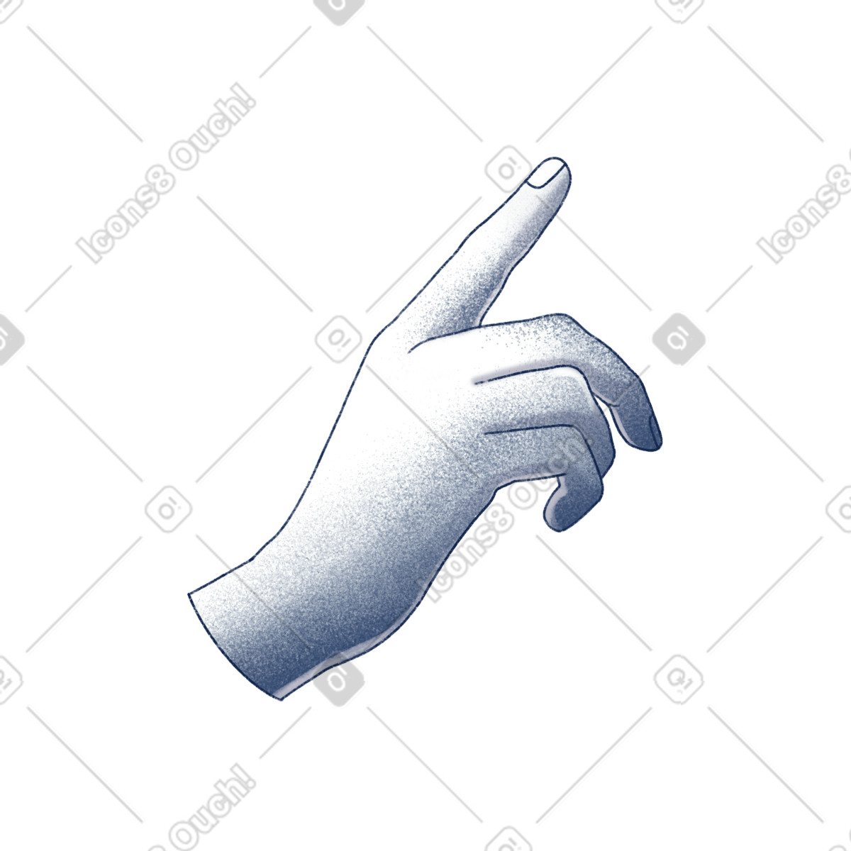 Stone hand pointing at something illustrazione in stile Haze scarica in PNG, SVG