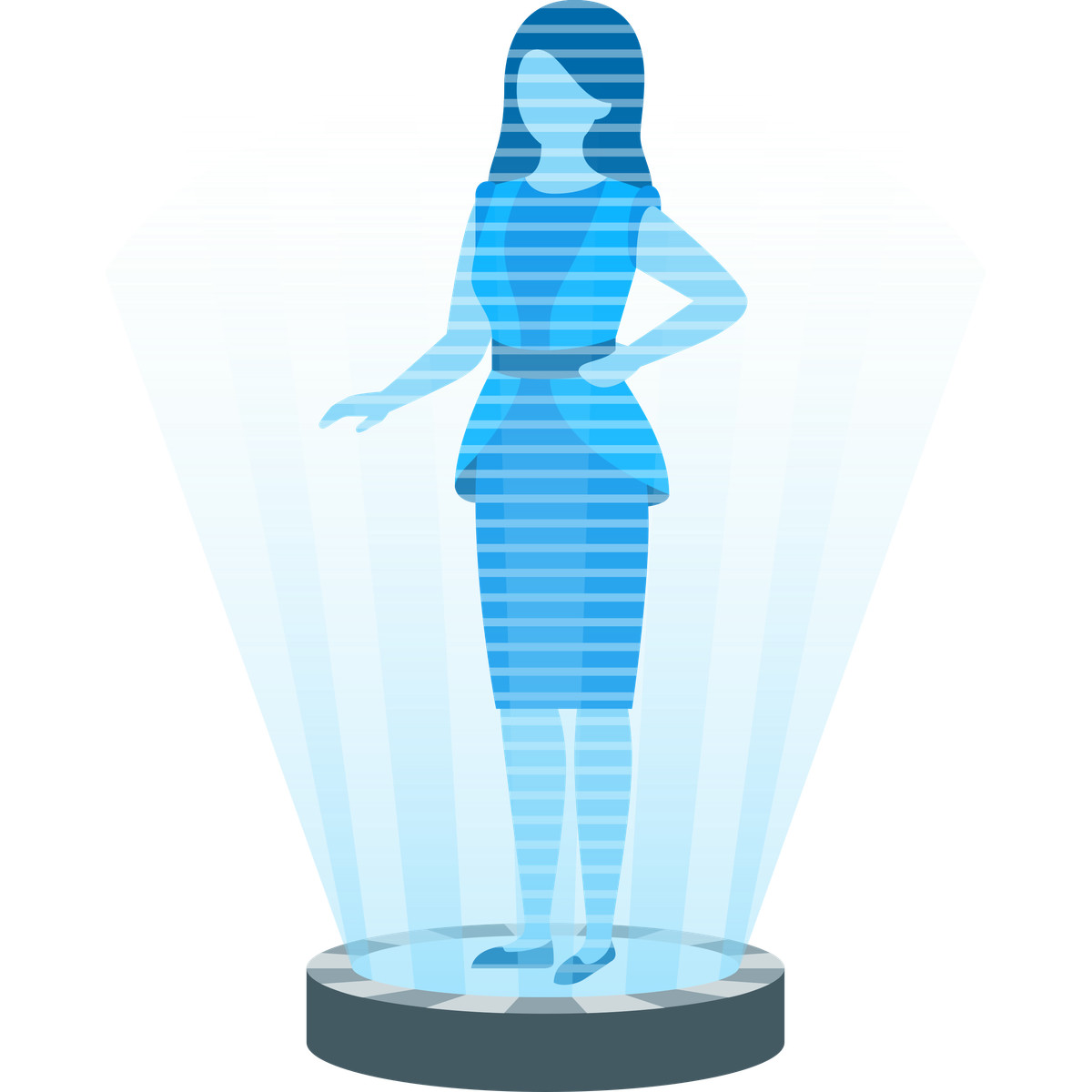 Illustration Woman in hologram dans le style Fogg à télécharger aux formats PNG, SVG