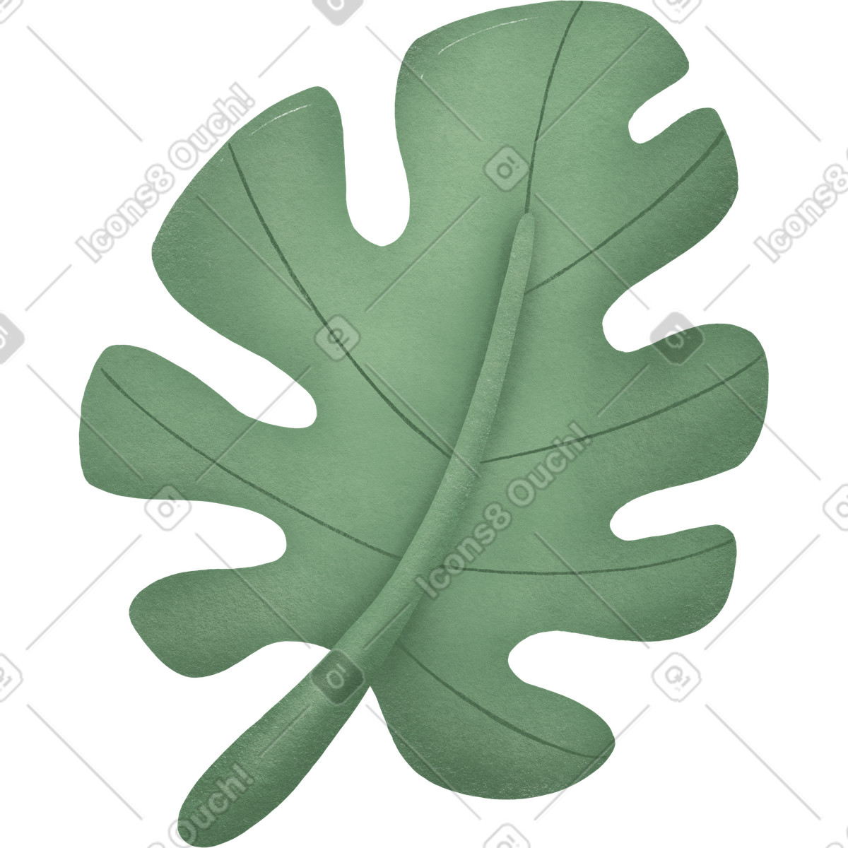 Ilustración Hoja de palma en estilo Woolly a descargar en PNG y SVG
