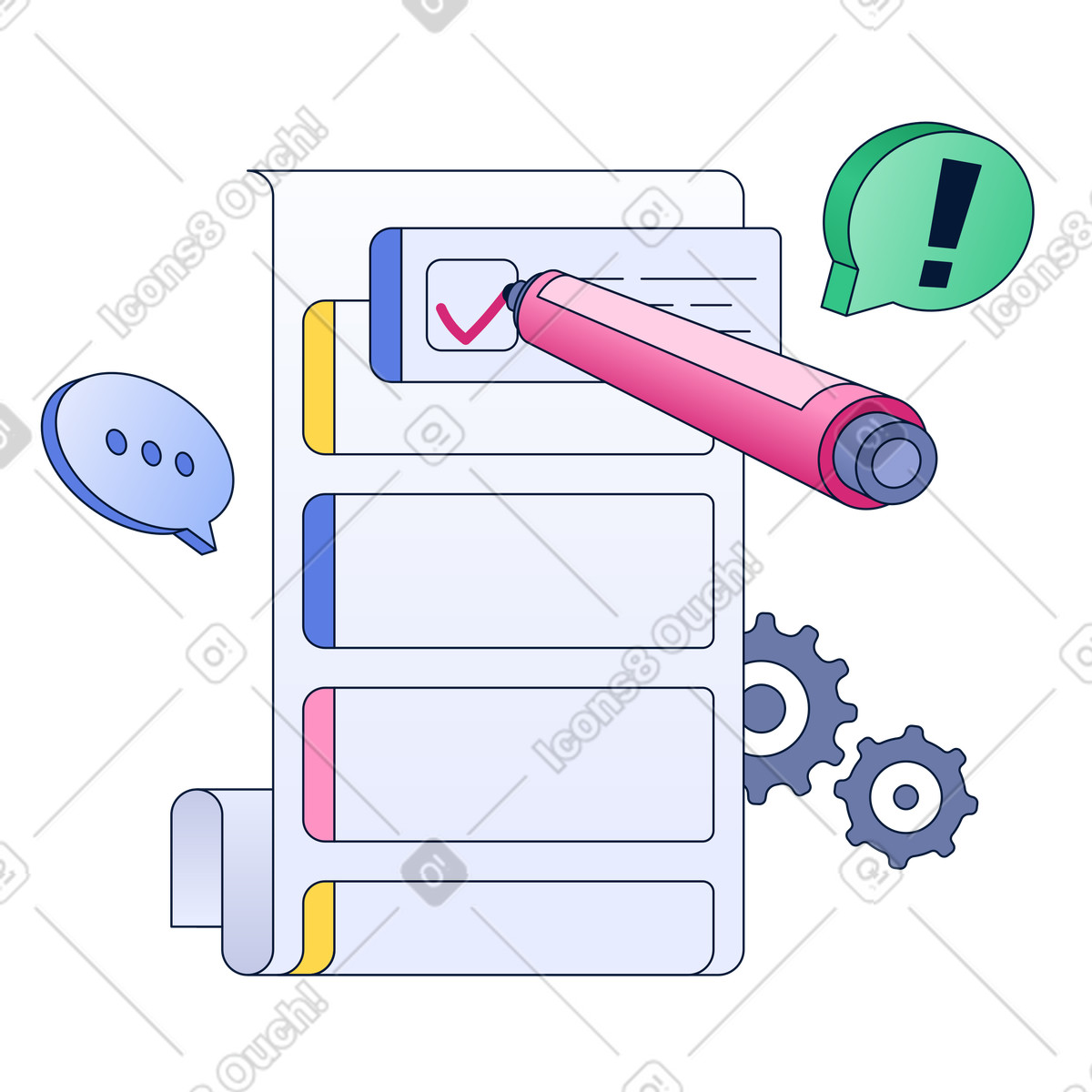 Marking completed tasks in to do list illustration in PNG, SVG