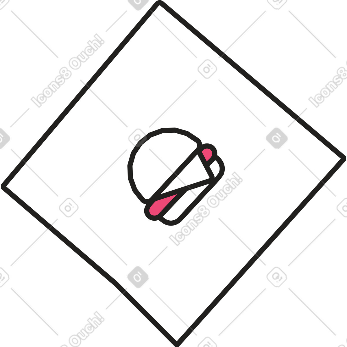 Burger box illustration in Dazzle Line style download in PNG, SVG