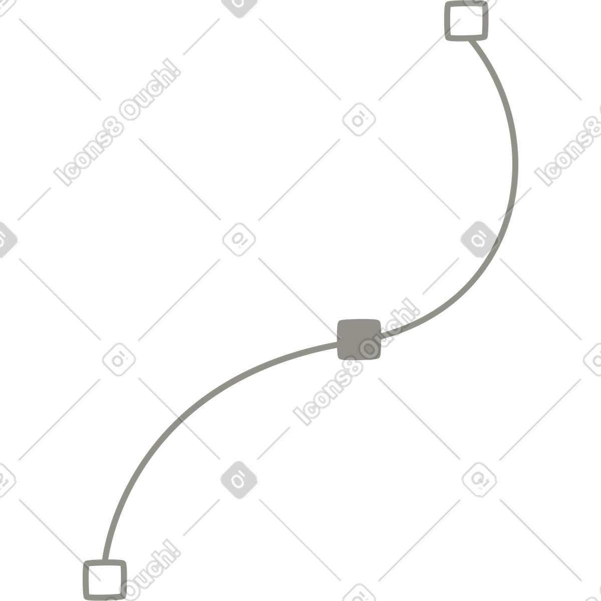 Grey bezier curve illustration in Plain style download in PNG, SVG