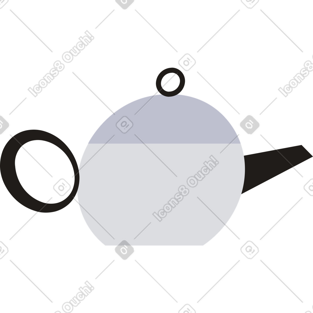 Ilustración animada Tetera en estilo Jaconda a descargar en GIF, Lottie (JSON), AE