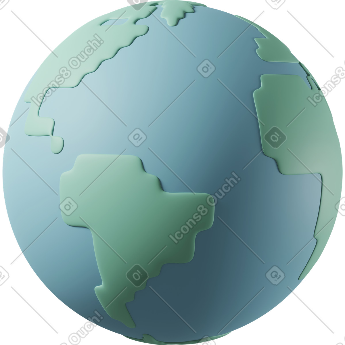 Planet earth illustrazione in stile 3D Casual life scarica in PNG, SVG