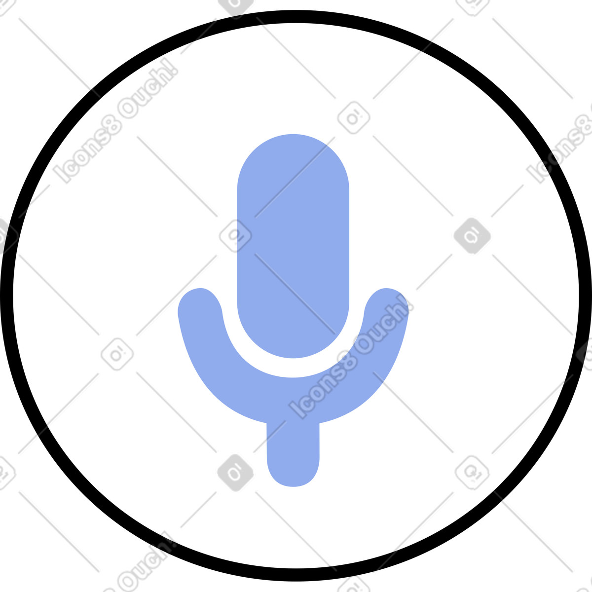 Ilustración animada Round microphone button en estilo Bloom a descargar en GIF, Lottie (JSON), AE