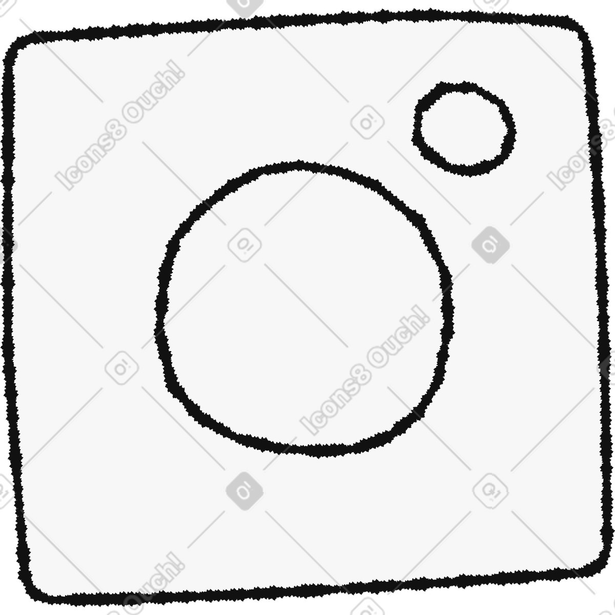 Instagram logo camera outline with rounded square and circular lens illustrazione in stile Bold People scarica in PNG, SVG