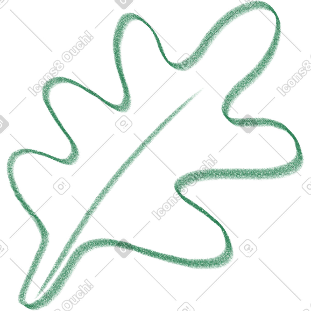 Doodle leaf illustration in style download in PNG, SVG