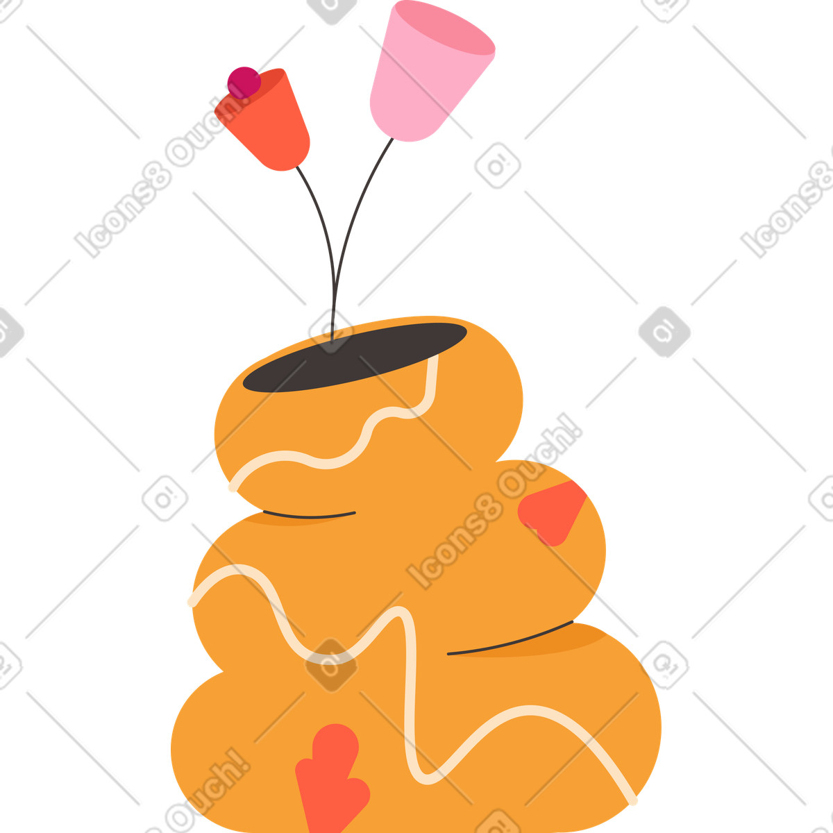 Fiori in vaso illustrazione stile Dizzy scarica PNG, SVG