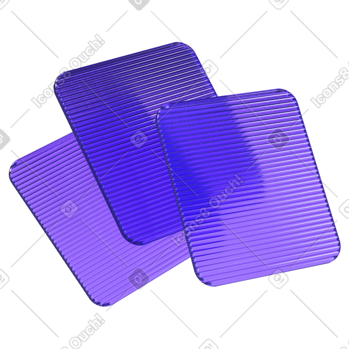 Three dimensional glassy rectangles illustration in 3D Boost style download in PNG, SVG